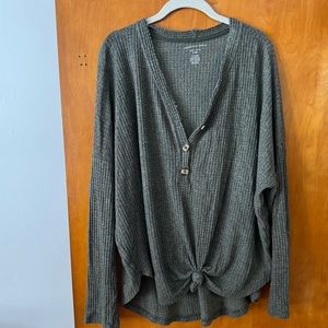American Eagle Waffle Henley